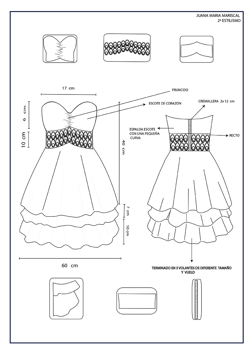 Juana Maria Mariscal: Dibujo en plano. Moda