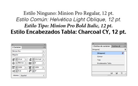 Estilos utilizados en Ficha Técnica