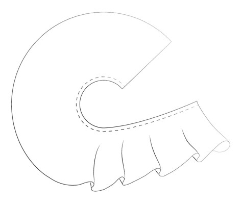 Dibujo en Plano de Traje de Flamenca