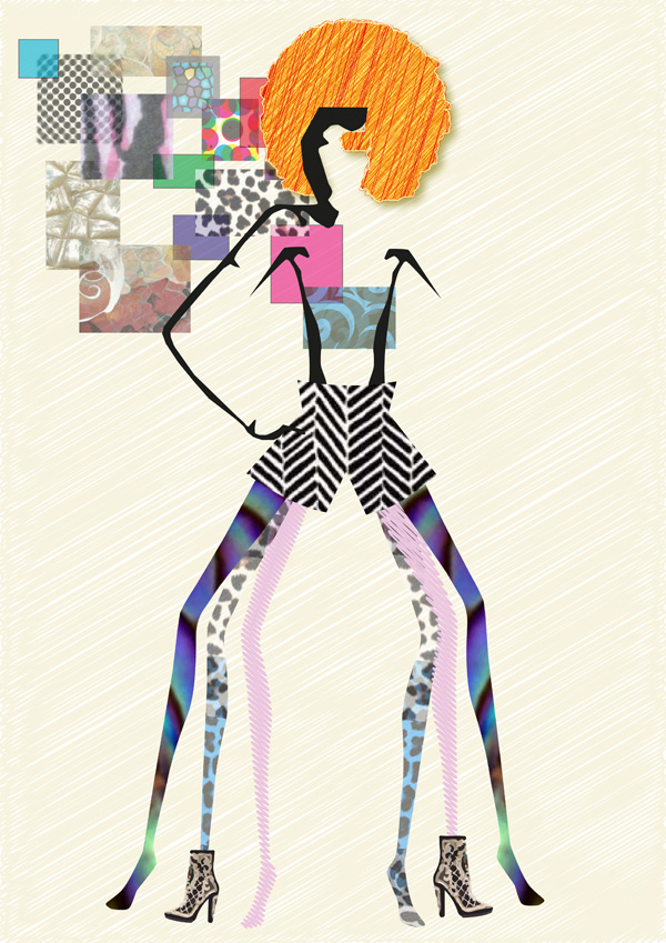 Ilustracion vectorial de moda. pixelnomicon.net. Escuela de Arte de Cádiz