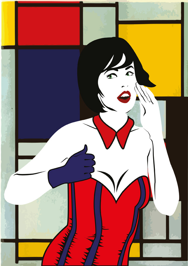 Ilustracion vectorial de moda. pixelnomicon.net. Escuela de Arte de Cádiz