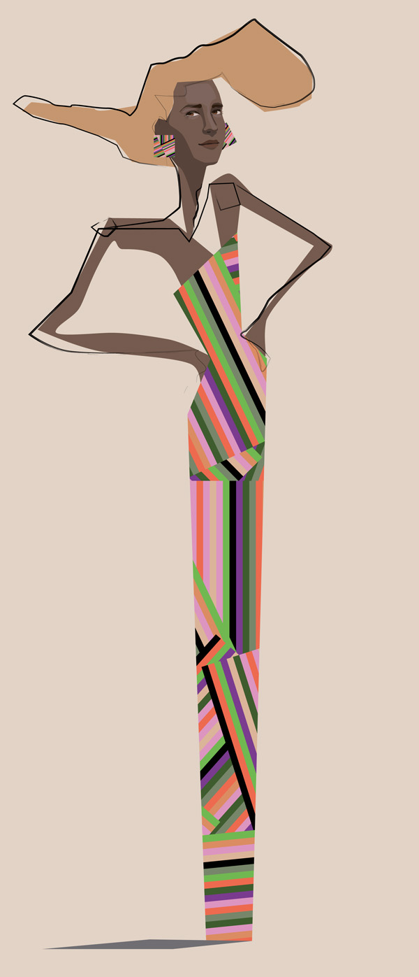 Ilustracion vectorial de moda. pixelnomicon.net. Escuela de Arte de Cádiz