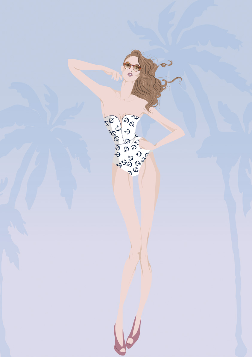 Ilustracion vectorial de moda. pixelnomicon.net. Escuela de Arte de Cádiz