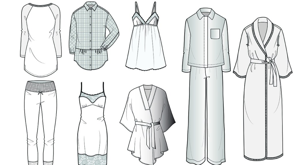 Diseño en Plano 2. Prendas de dormir. diseño de Moda. pixelnomicon.net