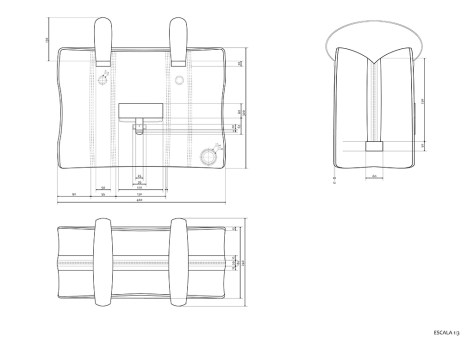 Diseño bolso. Representacion vectorial. pixelnomicon.net